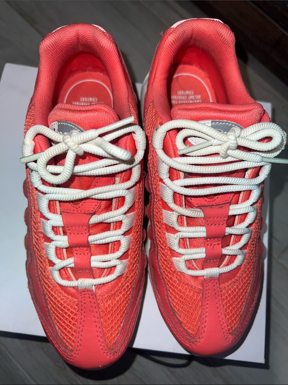 Nike Kids Bright Orange and White Mesh Athletic Sneakers